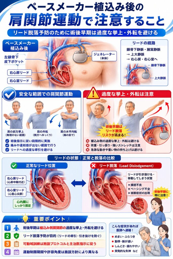 ペースメーカー植込み術後の肩関節運動で注意すること
